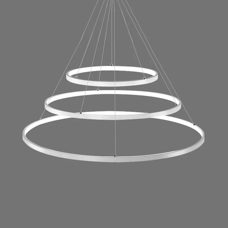 Anneau lustre pendentif moderne acrylique LED 3/4/5 lumières noir/blanc/marron plafonnier suspendu en lumière chaude/blanc...