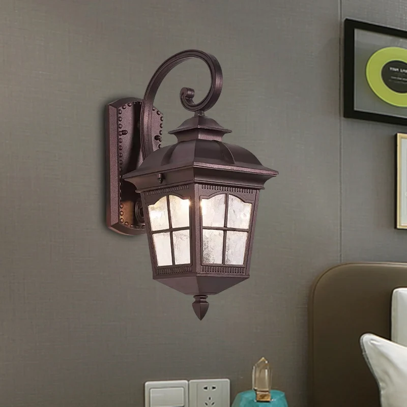 Applique à café foncé en verre d'eau, bras tourbillonnant, 1 lumière, éclairage mural de ferme Clearhalo