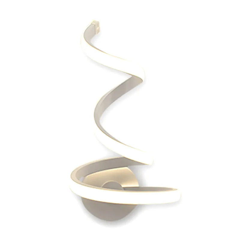 Applique LED pour salle à manger, lampe murale moderne blanche avec abat-jour en acrylique en spirale Clearhalo