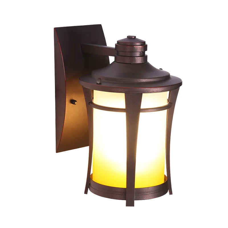 Applique à 1 lumière, pot de ferme, éclairage mural en verre blanc/blanc et jaune en cuivre pour cour Clearhalo