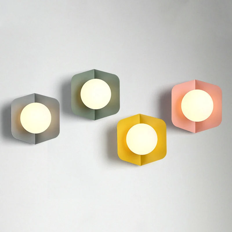 Applique en métal macaron, décoration d'intérieur, lumière LED de Style nordique moderne Clearhalo