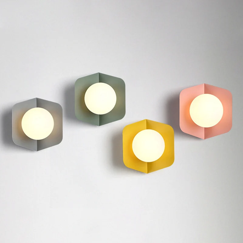 Applique en métal macaron, décoration d'intérieur, lumière LED de Style nordique moderne Clearhalo