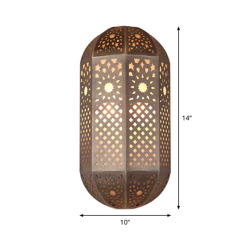 Applique métallique demi-capsule, éclairage antique à 2 têtes, lampe murale affleurante pour couloir en laiton Clearhalo
