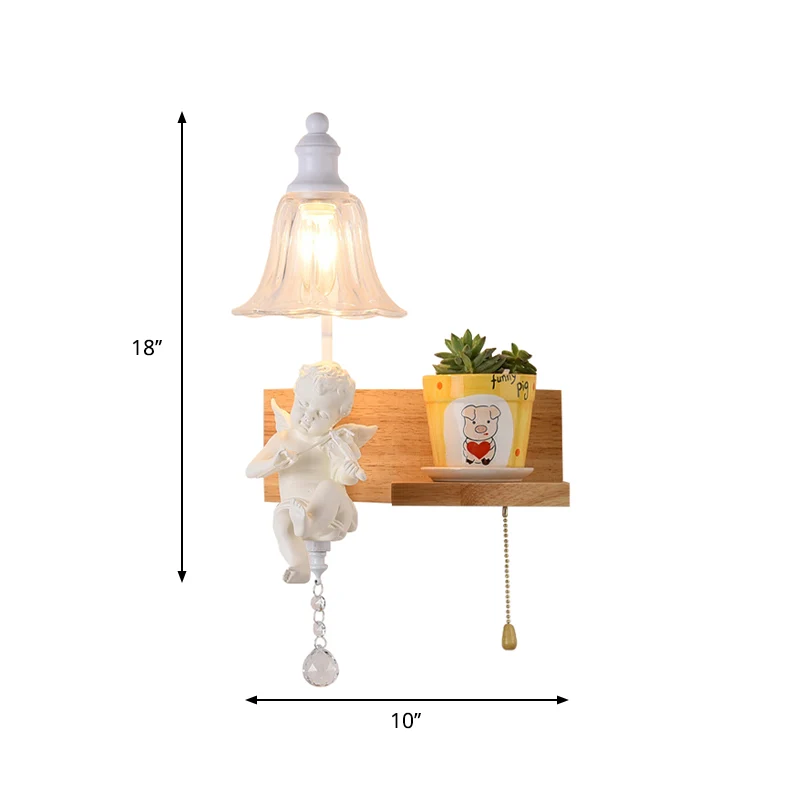 Applique murale à abat-jour en forme de cloche, Style Loft, verre transparent, 1 tête de chevet, applique murale avec Desi...
