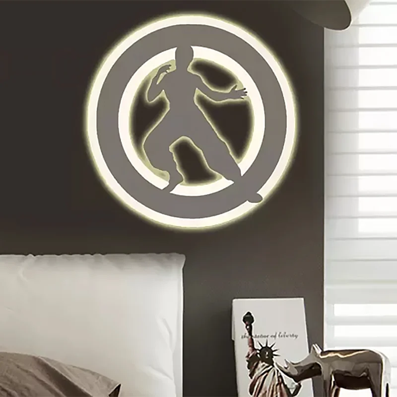 Applique murale en acrylique style sport Kung Fu pour chambre d'enfant, finition blanche Clearhalo