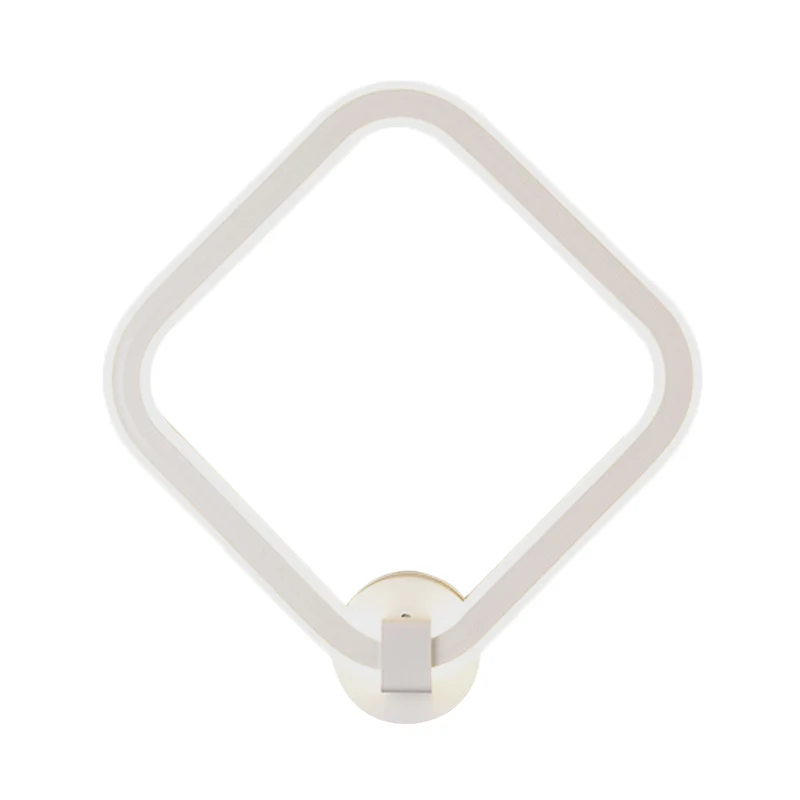 Applique murale à cadre en losange en acrylique, LED moderne, luminaire mural blanc pour chevet Clearhalo