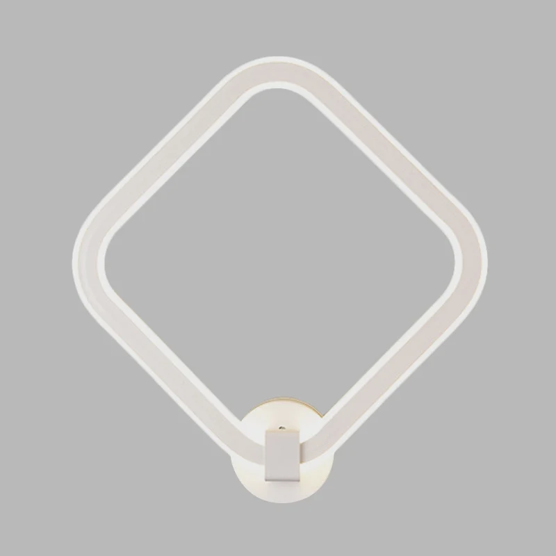 Applique murale à cadre en losange en acrylique, LED moderne, luminaire mural blanc pour chevet Clearhalo
