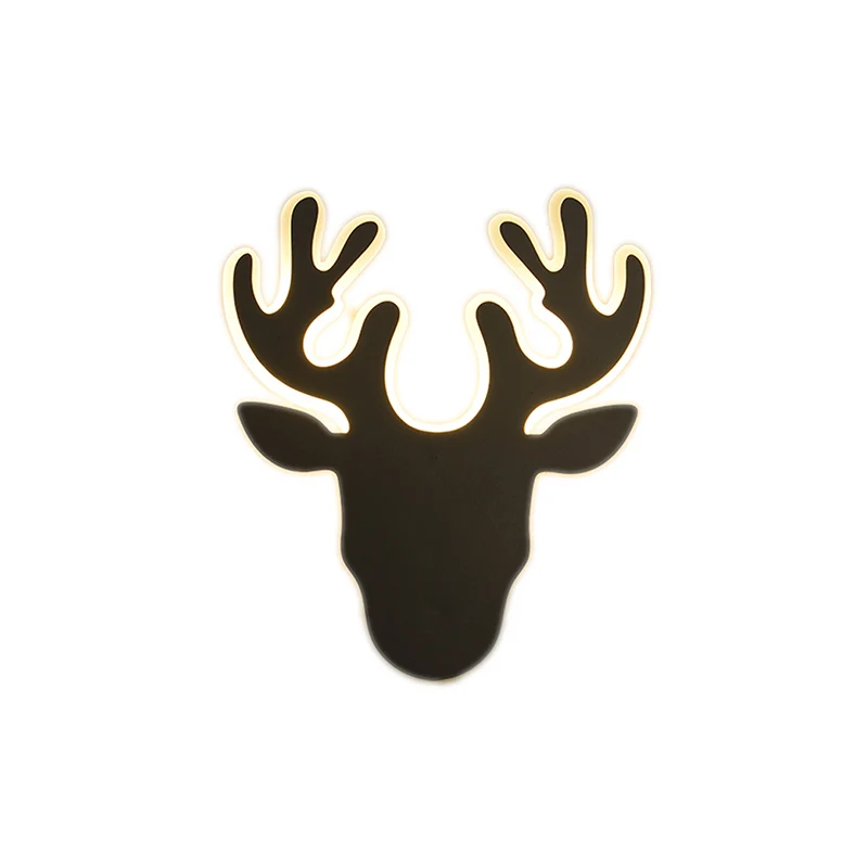 Applique murale contemporaine en bois de cerf noir/blanc, applique murale LED en acrylique, lumière chaude/blanche Clearhalo