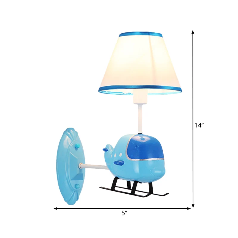 Applique murale d'hélicoptère de Style moderne, applique en résine à une lumière en bleu pour chambre d'enfant Clearhalo
