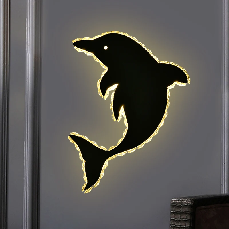 Applique murale encastrée en bloc de cristal Dolphin, idées d'éclairage mural moderniste à LED en acier inoxydable Clearhalo