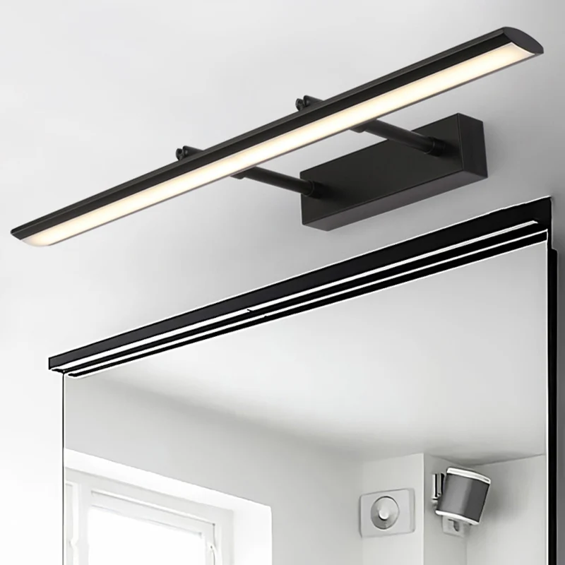 Applique murale LED en forme de barre moderne pour salle de bain en acier inoxydable avec joint réglable Clearhalo