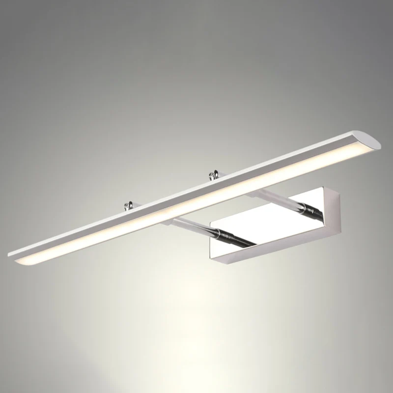 Applique murale LED en forme de barre moderne pour salle de bain en acier inoxydable avec joint réglable Clearhalo