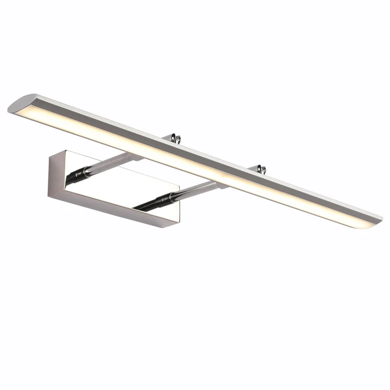 Applique murale LED en forme de barre moderne pour salle de bain en acier inoxydable avec joint réglable Clearhalo