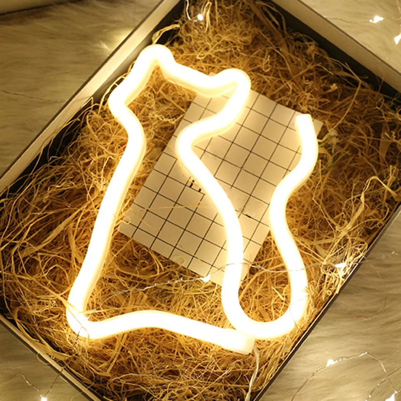 Applique murale LED en forme d'animal pour chambre à coucher, éclairage de nuit artistique en plastique, néon, blanc Clear...