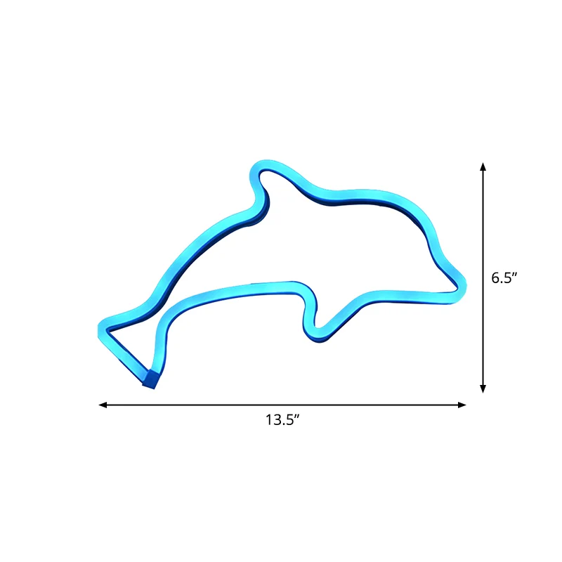 Applique murale LED en plastique pour chambre de garçon, dauphin, éclairage créatif pour table de chevet, alimenté par bat...