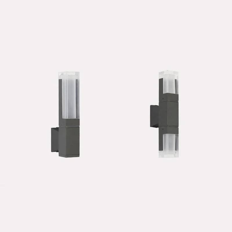 Applique murale LED rectangulaire, luminaire contemporain en acrylique noir, luminaire pour balcon Clearhalo