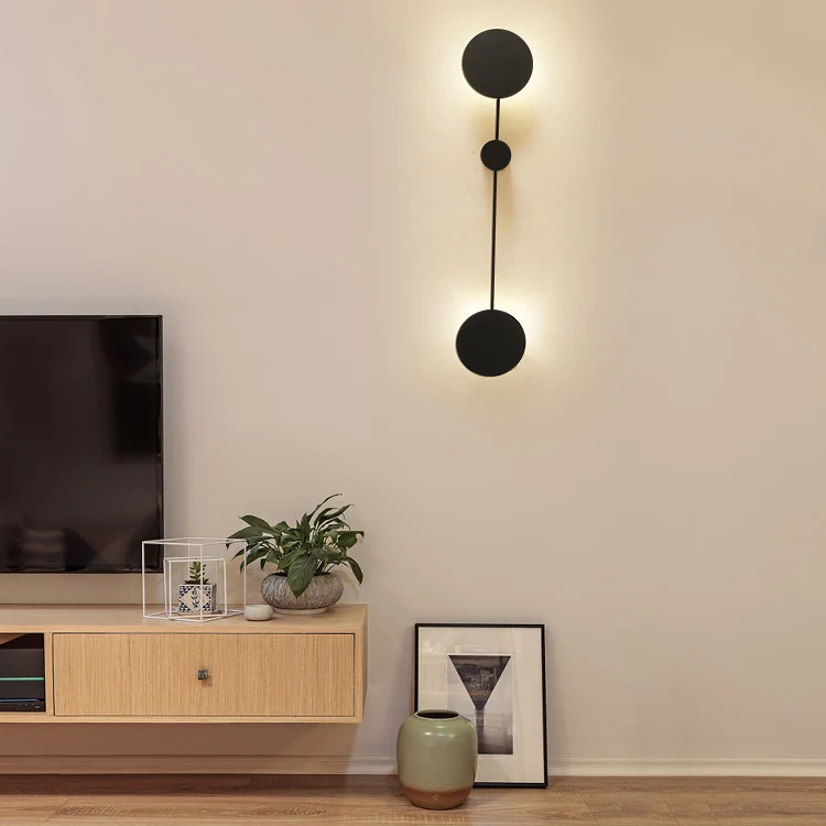Applique murale LED simple avec abat-jour en acrylique, applique moléculaire noire/blanche, lumière chaude/blanche Clearhalo