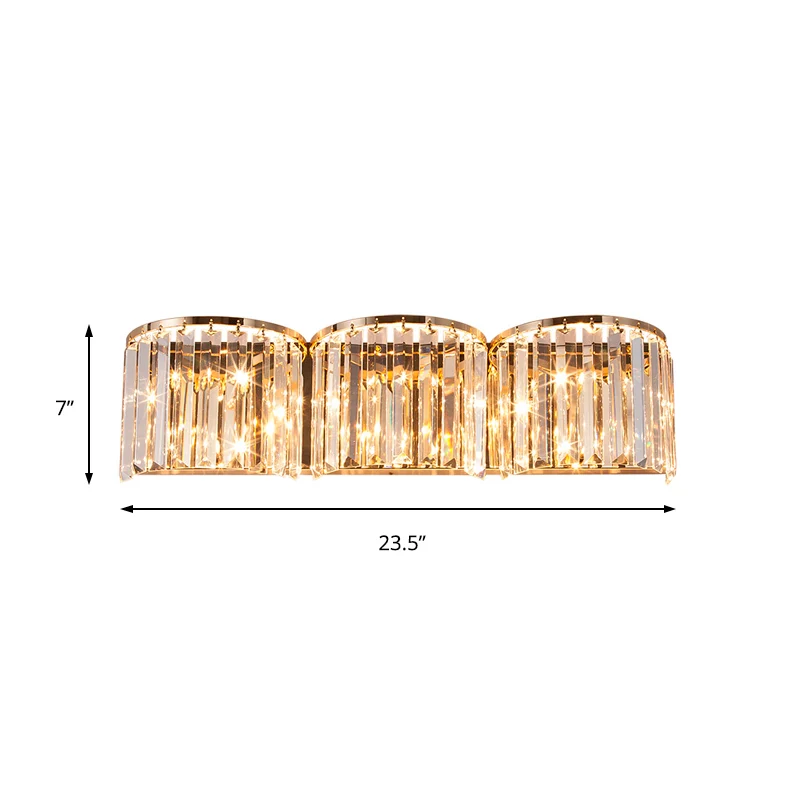 Applique murale linéaire à LED avec bloc de cristal transparent, lampe murale de style moderne en or Clearhalo