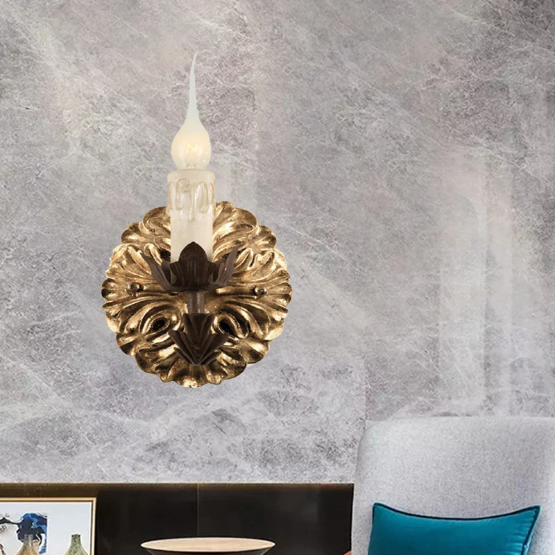 Applique murale à lumière unique en rouille, candélabre métallique traditionnel Clearhalo