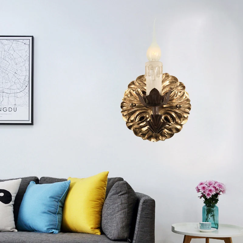 Applique murale à lumière unique en rouille, candélabre métallique traditionnel Clearhalo