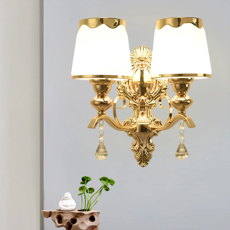 Applique murale à 2 lumières avec abat-jour en forme de tonneau en verre opale, applique murale moderne pour chambre à cou...