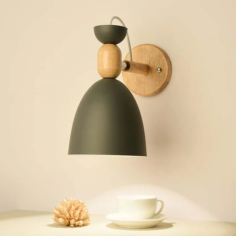 Applique murale en métal pour chambre d'enfant, abat-jour pivotant, 1 ampoule, applique de lecture Macaron avec déco en bo...