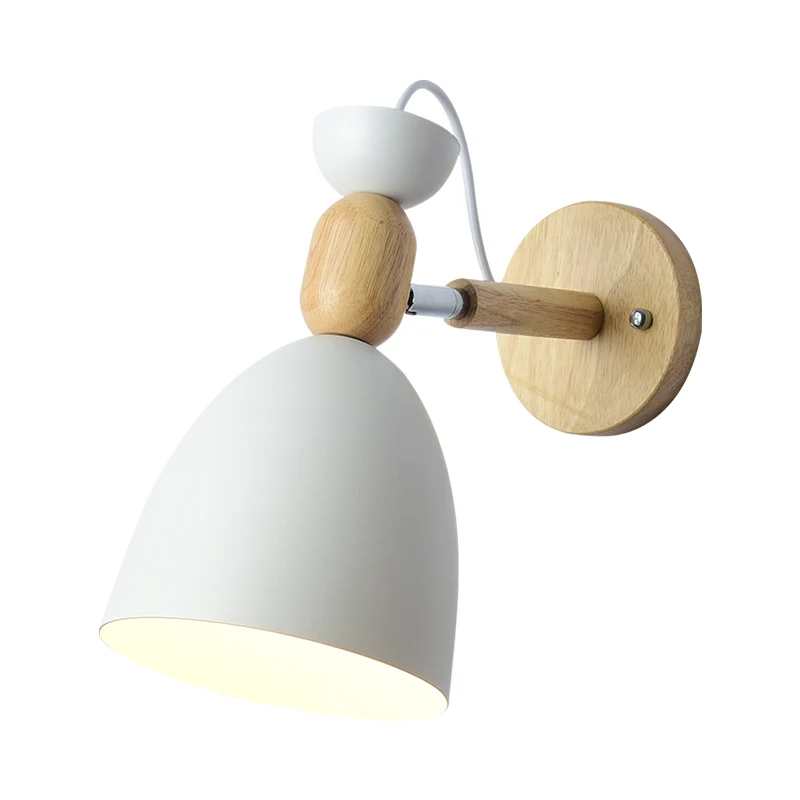 Applique murale en métal pour chambre d'enfant, abat-jour pivotant, 1 ampoule, applique de lecture Macaron avec déco en bo...