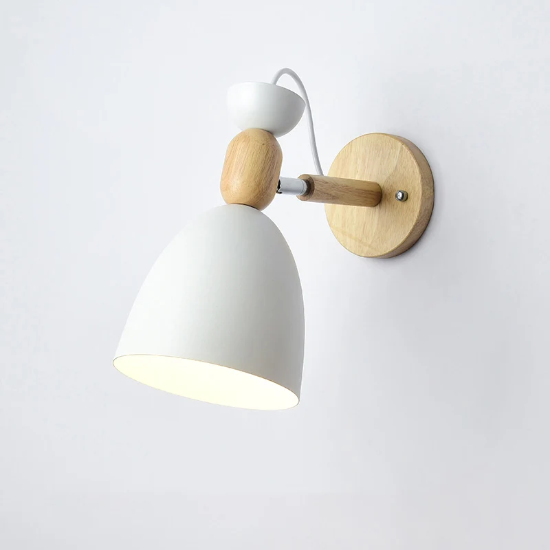 Applique murale en métal pour chambre d'enfant, abat-jour pivotant, 1 ampoule, applique de lecture Macaron avec déco en bo...