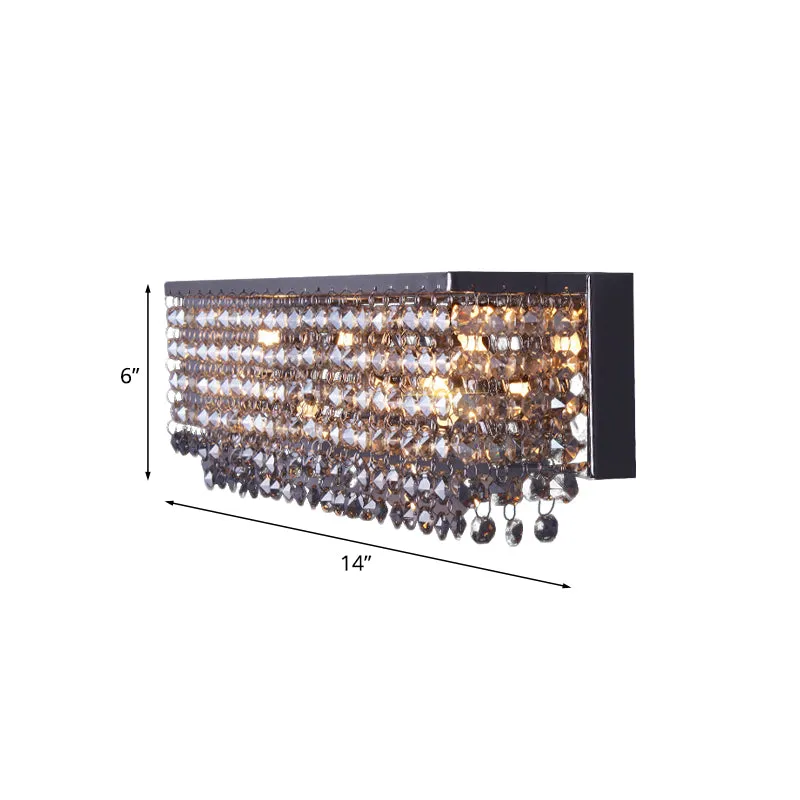 Applique murale octogonale en cristal chromé rectangulaire, 3/4 ampoules, luminaire contemporain Clearhalo