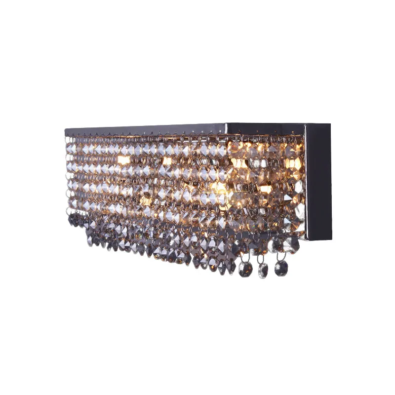 Applique murale octogonale en cristal chromé rectangulaire, 3/4 ampoules, luminaire contemporain Clearhalo