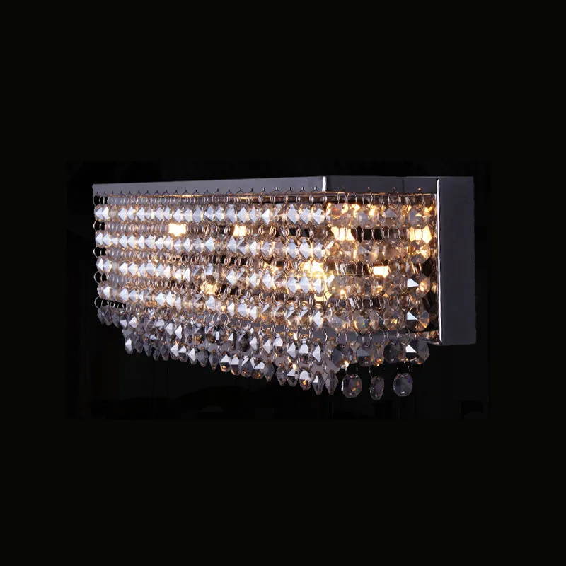 Applique murale octogonale en cristal chromé rectangulaire, 3/4 ampoules, luminaire contemporain Clearhalo