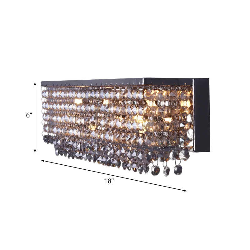 Applique murale octogonale en cristal chromé rectangulaire, 3/4 ampoules, luminaire contemporain Clearhalo