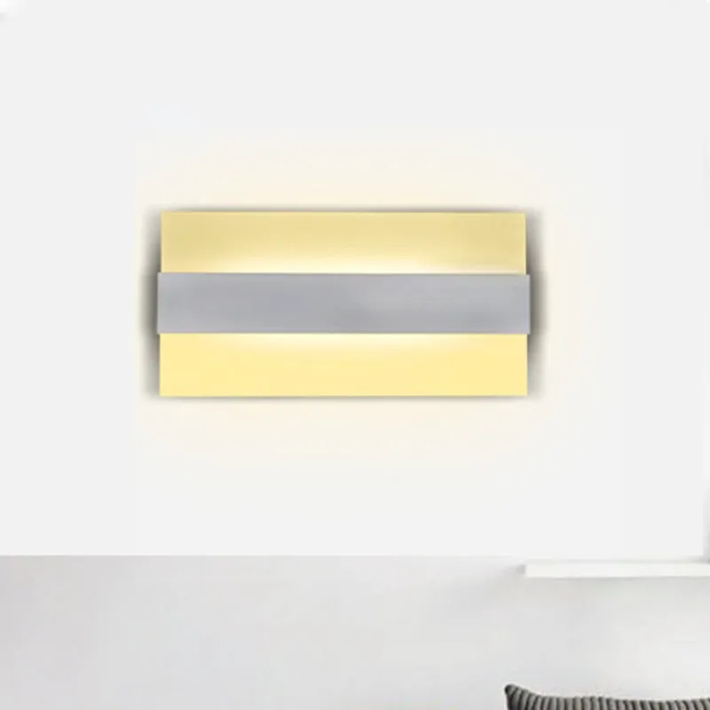 Applique murale rectangulaire en acrylique de 9 pouces de large, luminaire LED blanc Simple pour chambre à coucher Clearhalo