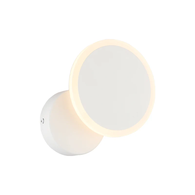 Applique murale ronde blanche/noire, luminaire mural minimaliste LED en acrylique, lumière chaude/blanche Clearhalo