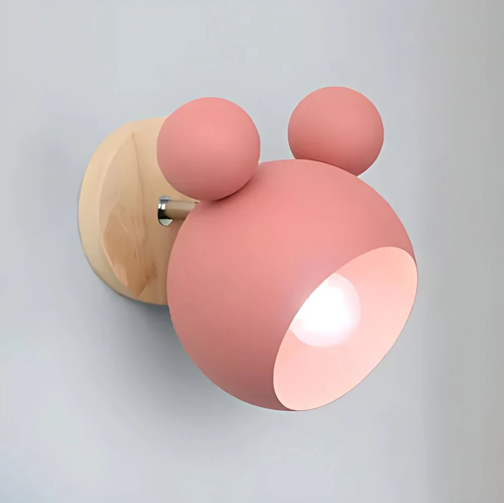 Applique murale rotative à lumière unique en forme de souris, style nordique élégant en métal, pour salle d'étude Clearhalo