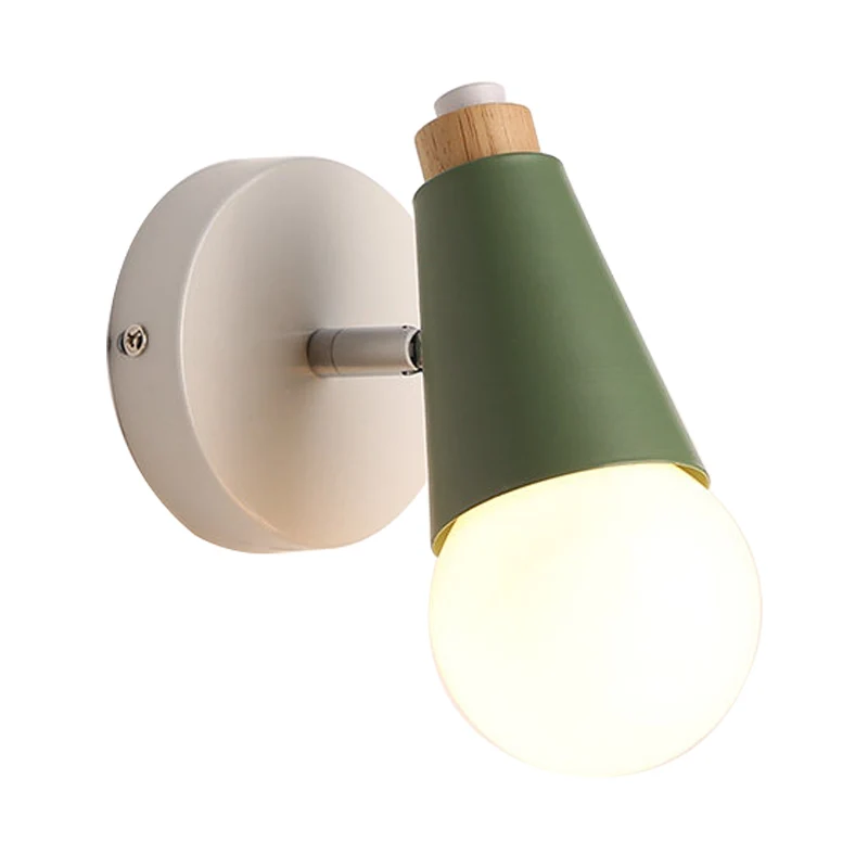 Applique murale rotative en métal à cône doux, couloir de chevet, une lumière, Style nordique Clearhalo