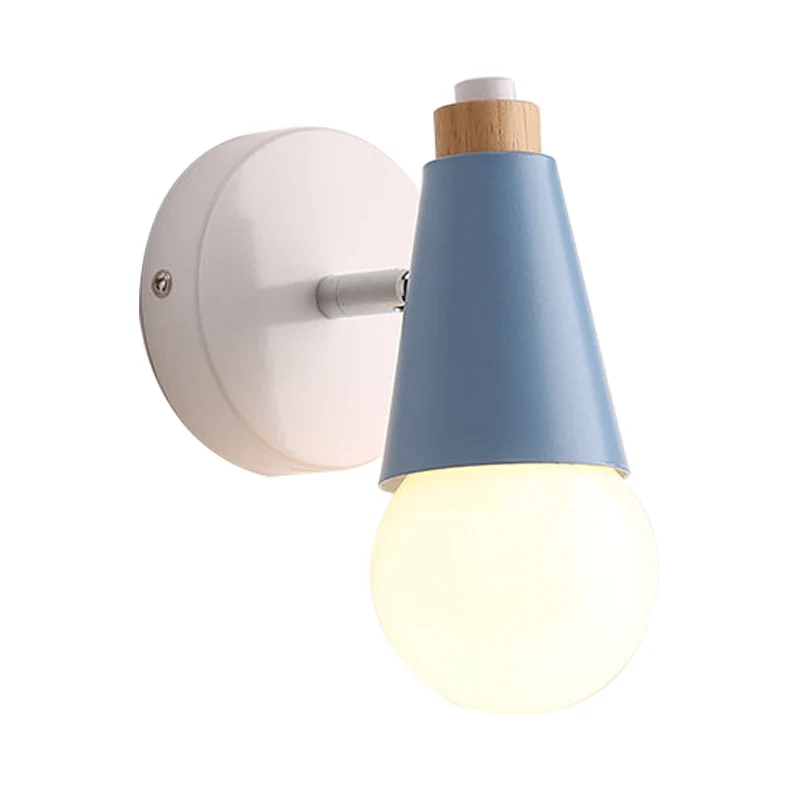 Applique murale rotative en métal à cône doux, couloir de chevet, une lumière, Style nordique Clearhalo