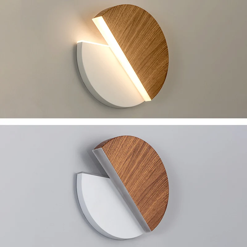 Applique murale rotative nordique LED, luminaires muraux d'intérieur en acrylique en forme de disque rond Clearhalo