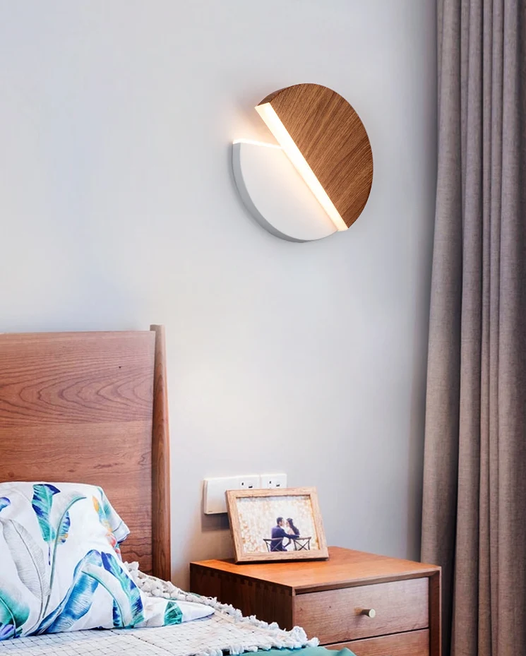 Applique murale rotative nordique LED, luminaires muraux d'intérieur en acrylique en forme de disque rond Clearhalo