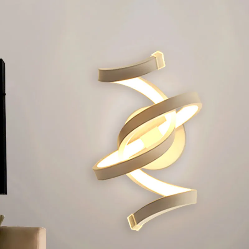Applique murale à ruban ivoire, minimalisme, éclairage LED en acrylique pour chambre à coucher Clearhalo