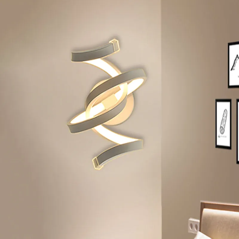 Applique murale à ruban ivoire, minimalisme, éclairage LED en acrylique pour chambre à coucher Clearhalo