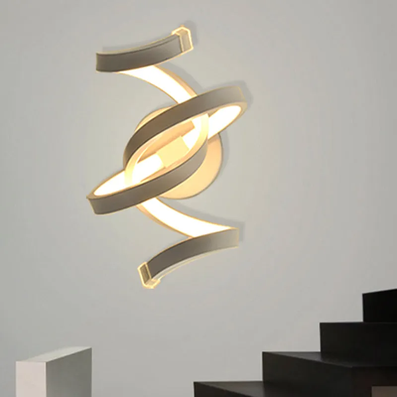 Applique murale à ruban ivoire, minimalisme, éclairage LED en acrylique pour chambre à coucher Clearhalo