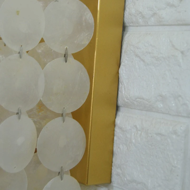 Applique murale Shell Circle Strands de style campagnard à 1 tête pour chambre à coucher en or Clearhalo