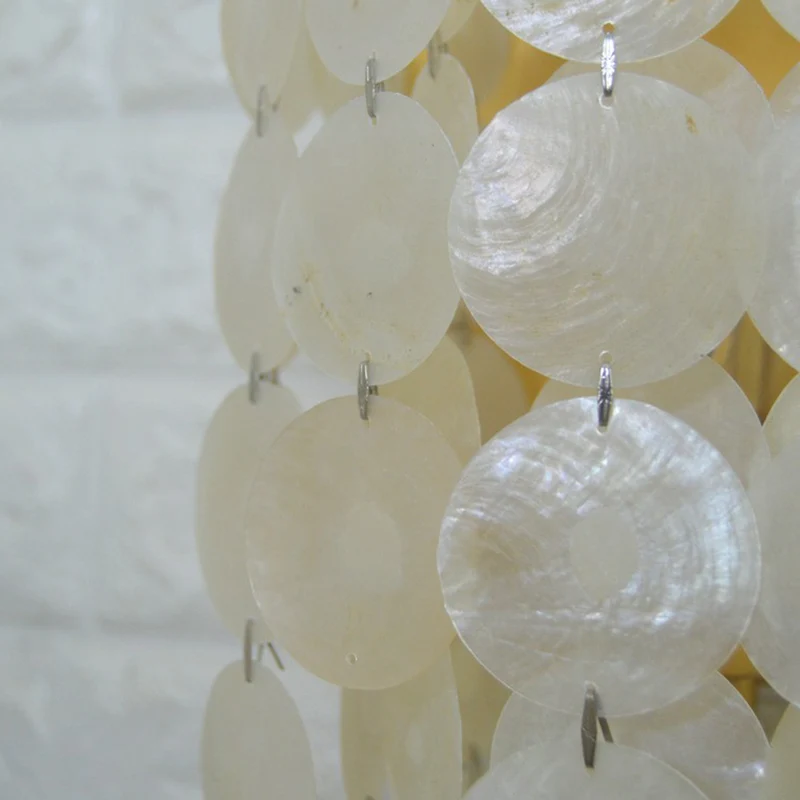 Applique murale Shell Circle Strands de style campagnard à 1 tête pour chambre à coucher en or Clearhalo