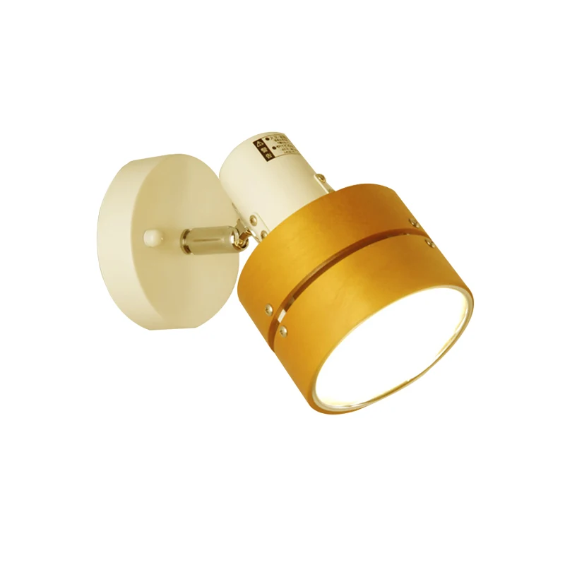 Applique murale tambour pour salle d'étude, angle réglable en bois, applique murale contemporaine 1 lumière beige Clearhalo