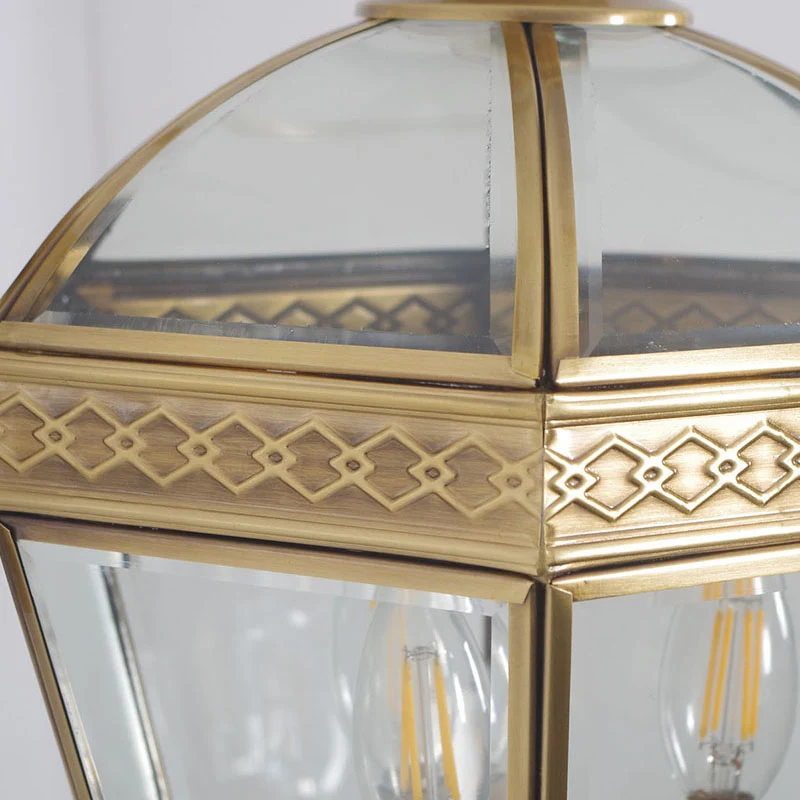 Applique murale traditionnelle en verre transparent, 3 ampoules, luminaire en laiton pour chambre à coucher Clearhalo