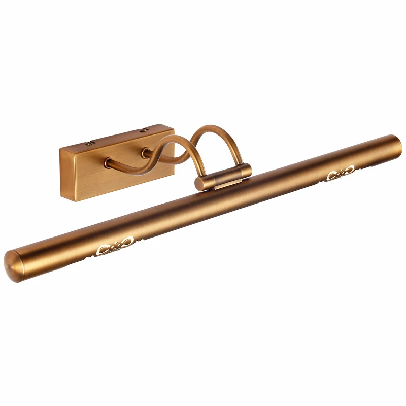 Applique murale à Tube évidé en Bronze, éclairage de vanité LED rotatif en métal traditionnel pour salle de bains Clearhalo