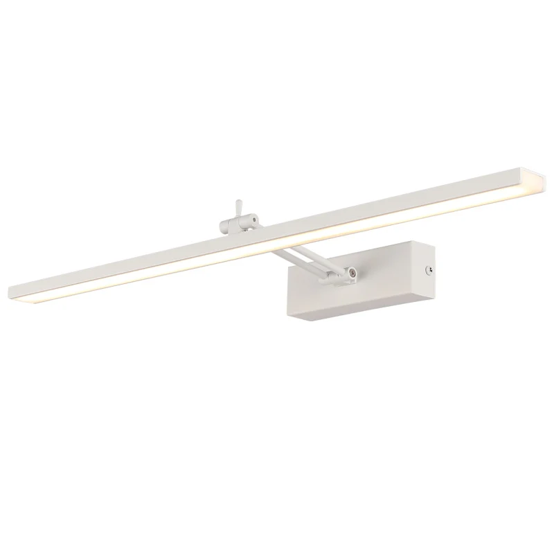 Applique murale de vanité rotative linéaire de lumière de bain LED minimaliste avec abat-jour en acrylique Clearhalo