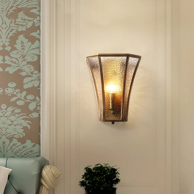 Applique murale évasée en forme de trompette dorée, luminaire minimaliste en verre, éclairage mural pour couloir unique Cl...