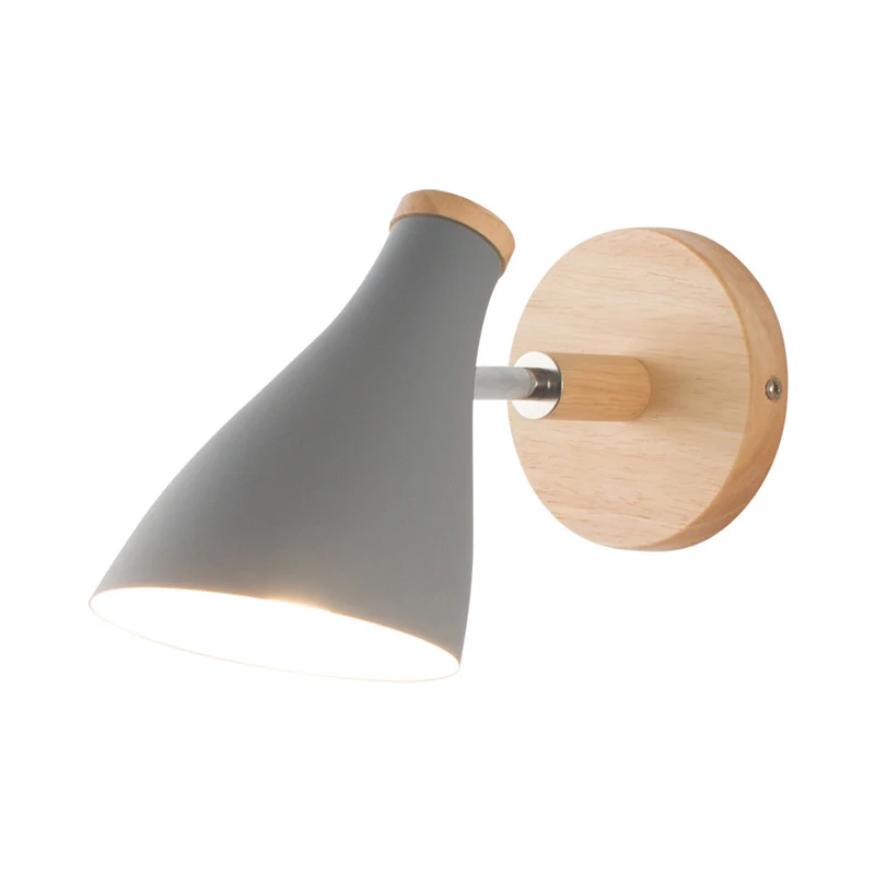 Applique murale évasée modernisme en métal, 1 ampoule, luminaire gris avec nœud rotatif Clearhalo